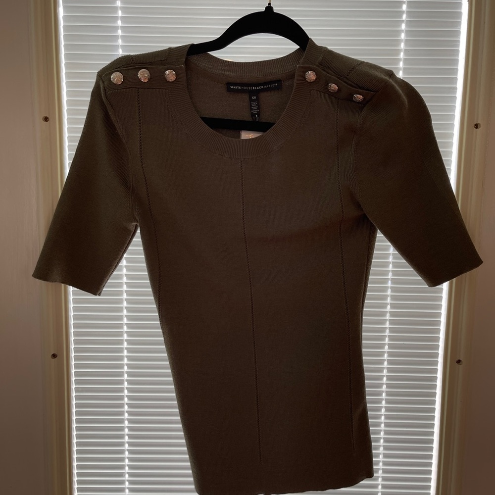 White House Black Market Olive Sweater